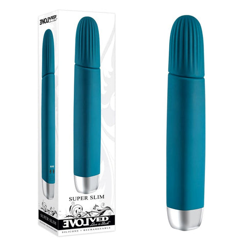 Super Slim Blue Vibrator Rechargeable by Evolved - Bullet Vibrators