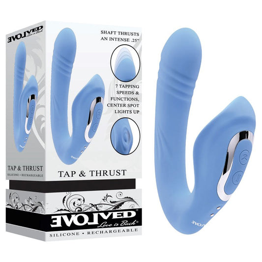 Evolved Tap & Thrust - Blue - - G-Spot Vibrators