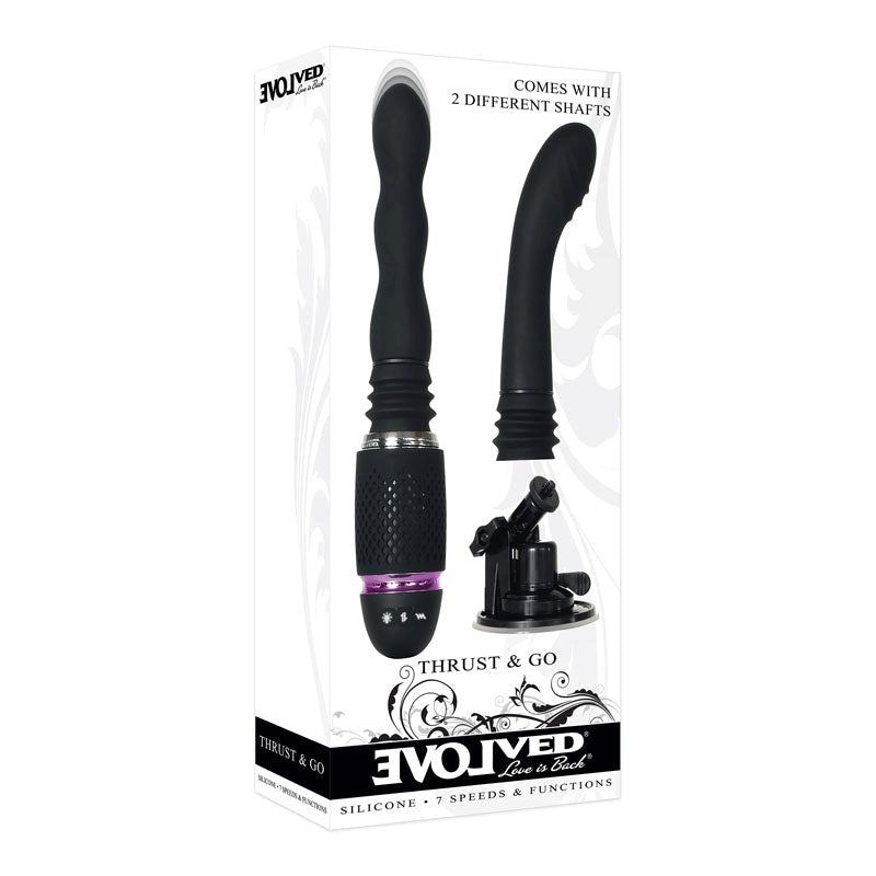 Evolved Thrust & Go Rechargeable Vibrator - Black - - G-Spot Vibrators