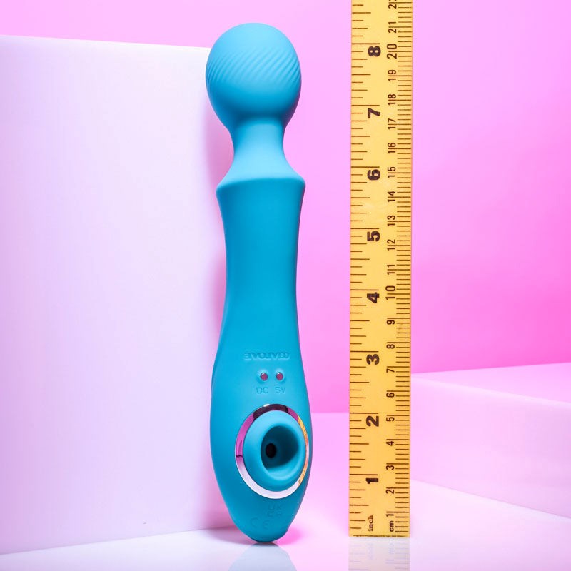 Evolved Wanderful Sucker Massage Wand - Blue - - Body Wands