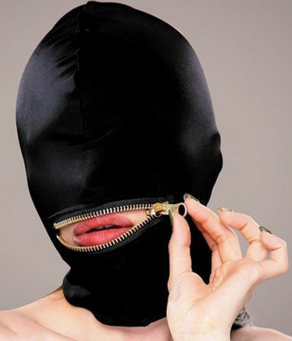 Execute Microfiber Mouth Zipper Mask by Execute Lingerie - Bondage Hoods