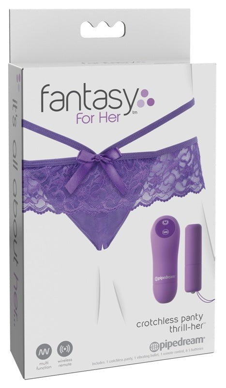 Fantasy for Her Crotchless Panty Thrill-Her - - Remote Control Vibrators