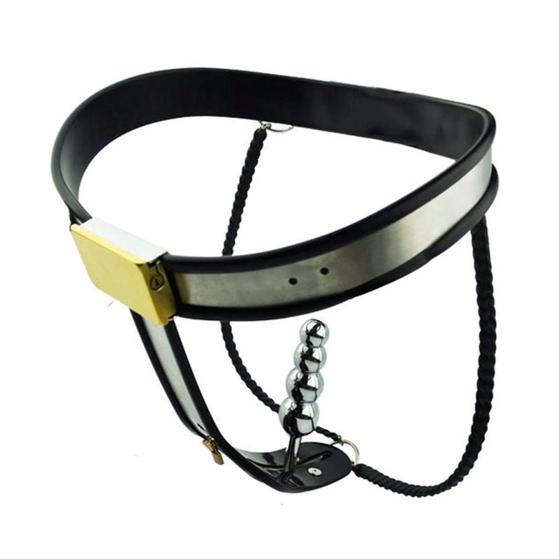 Female Steel Chastity Belt & Plug - - Her Fetish