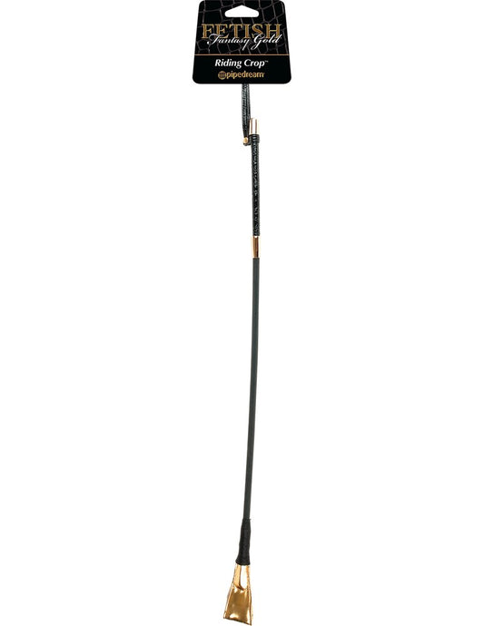 Fetish Fantasy Gold Riding Crop Black - - Whips And Crops