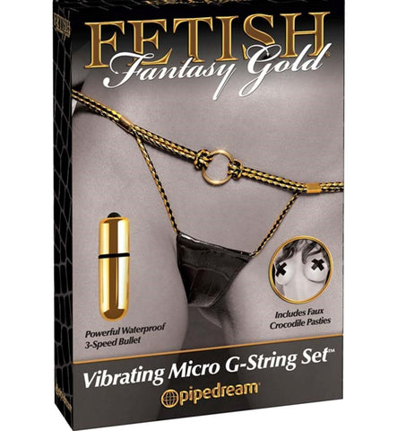Fetish Fantasy Gold Vibrating Micro G-String - G-Strings, Panties and Shorts