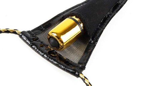 Fetish Fantasy Gold Vibrating Micro G-String - G-Strings, Panties and Shorts