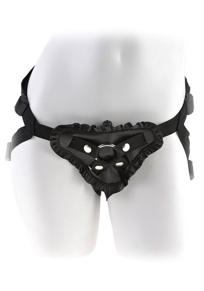 Fetish Fantasy Leather Lover's Harness Black - - Strap On Sextoys