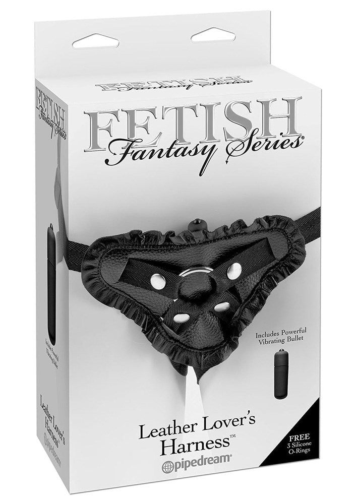 Fetish Fantasy Leather Lover's Harness Black - - Strap On Sextoys