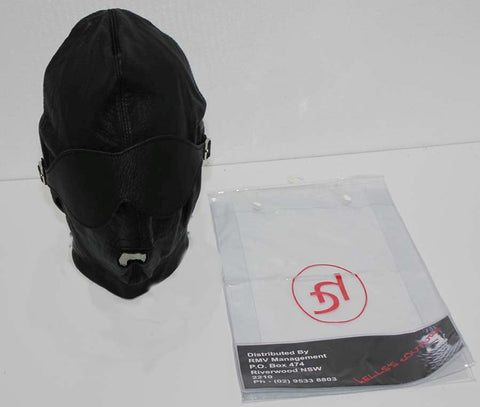 Fetish Supplies Leather Bondage Hood by Hell's Couture - Bondage Hoods