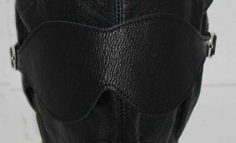 Fetish Supplies Leather Bondage Hood by Hell's Couture - Bondage Hoods