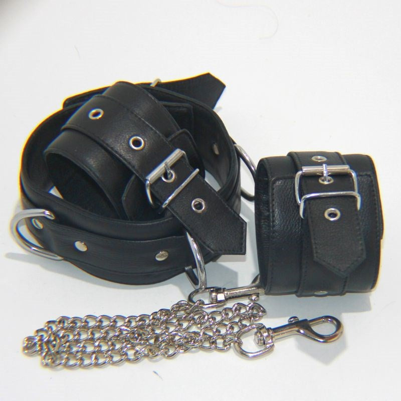 Fierce Wrist and Neck Restraints With Connecting Chain - - Cuffs And Restraints