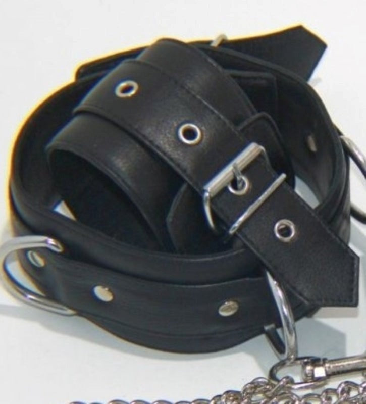 Fierce Wrist and Neck Restraints With Connecting Chain - - Cuffs And Restraints