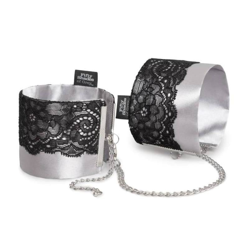 Fifty Shades of Grey Play Nice Satin and Lace Wrist Cuffs - - Collars And Cuffs