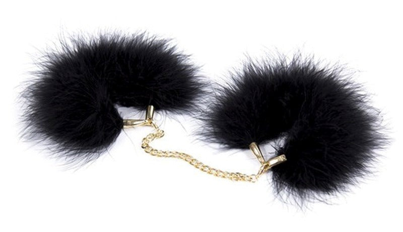 Fur Cuffs with Golden Chain - - Collars And Cuffs