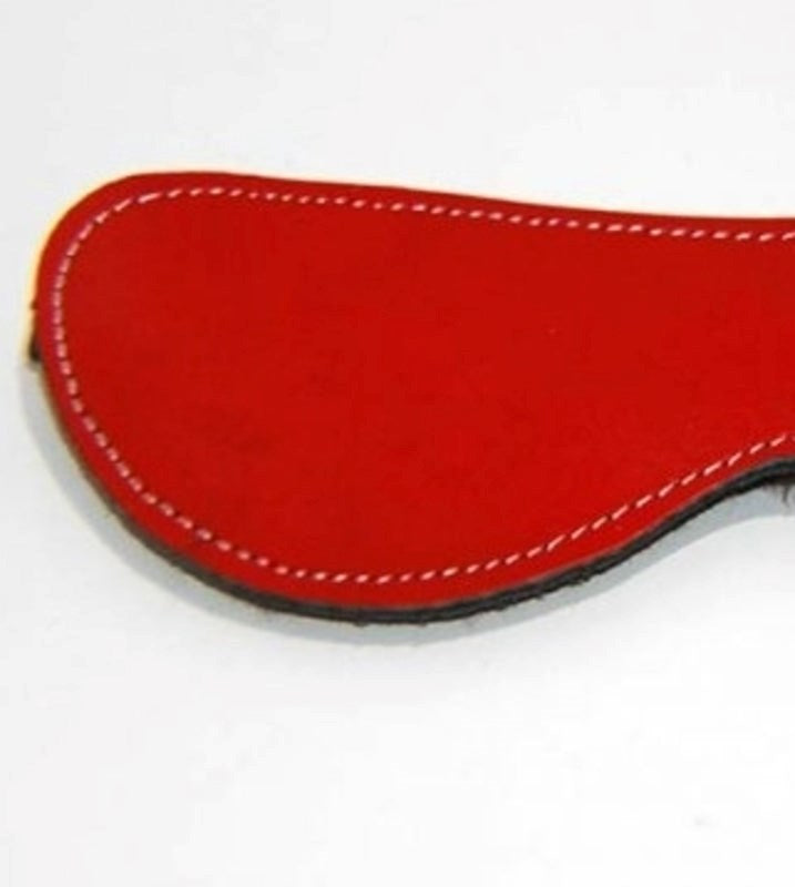 Fur Lined Leather Blindfold Red - - Fancy Dress Ups