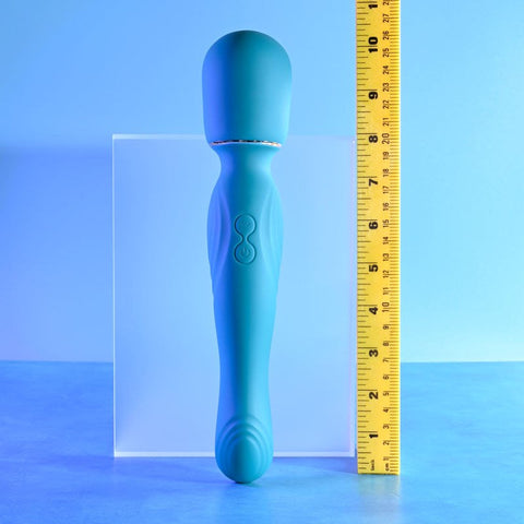 Gender X Double The Fun Dual Ended Wand Blue by Evolved - Body Wands