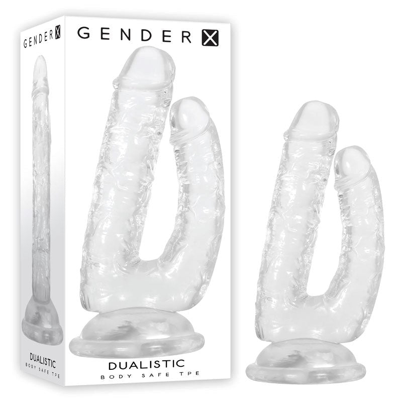 Gender X DUALISTIC Double Dildo - Clear - - Double Ender