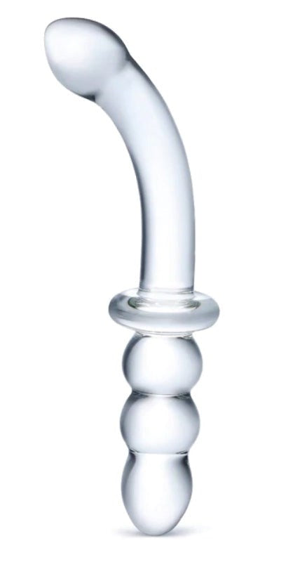 Glas Ribbed Glass G-Spot Dildo 8 inch - - Realistic Dildos