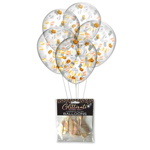 Glitterati Boobie Confetti Balloons Set of 5 Bachelorette - Bachelorette and Bucks