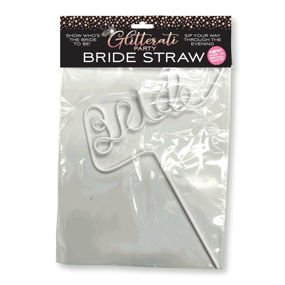 Glitterati - Bride Straw - White - - Bachelorette and Bucks