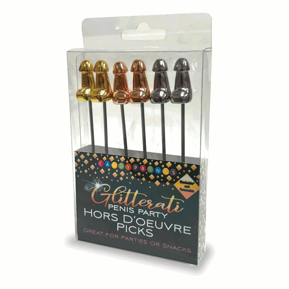 Glitterati - Hors d'Oeuvre Picks - 6 Pack - - Bachelorette and Bucks