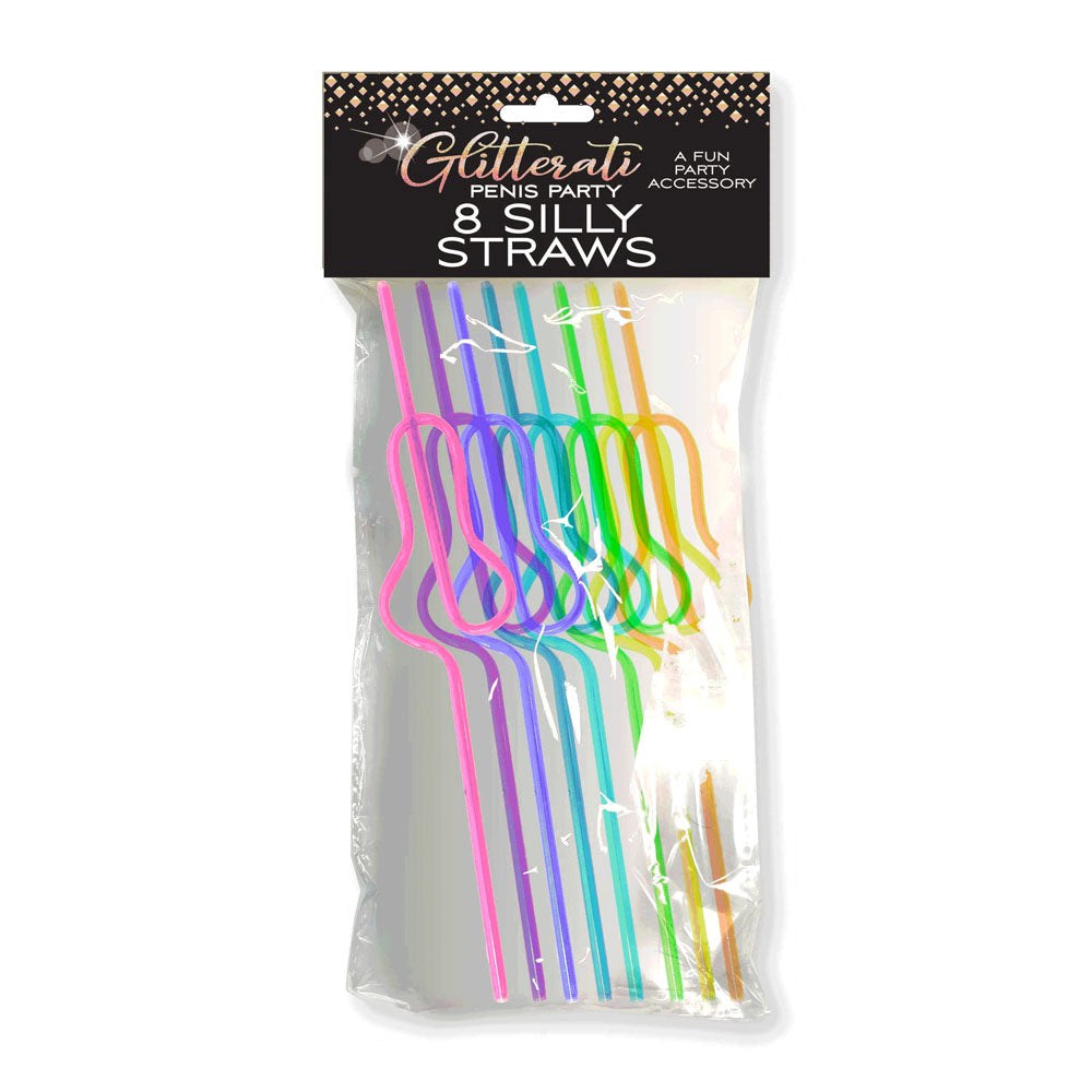 Glitterati - Penis Silly Straws - Set of 8 - - Bachelorette and Bucks