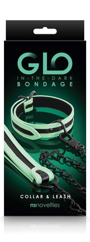 GLO Bondage Collar and Leash - - Collars And Cuffs