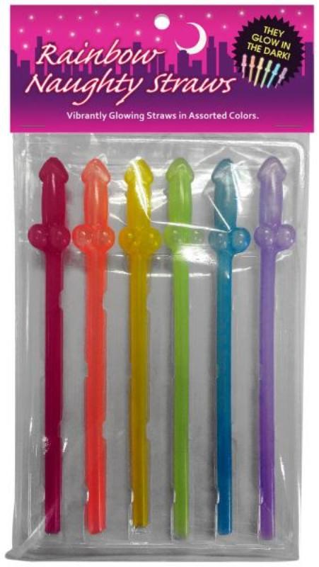 Glow in the Dark Rainbow Naughty Straws - - Sex Games, Coupons and Tricks