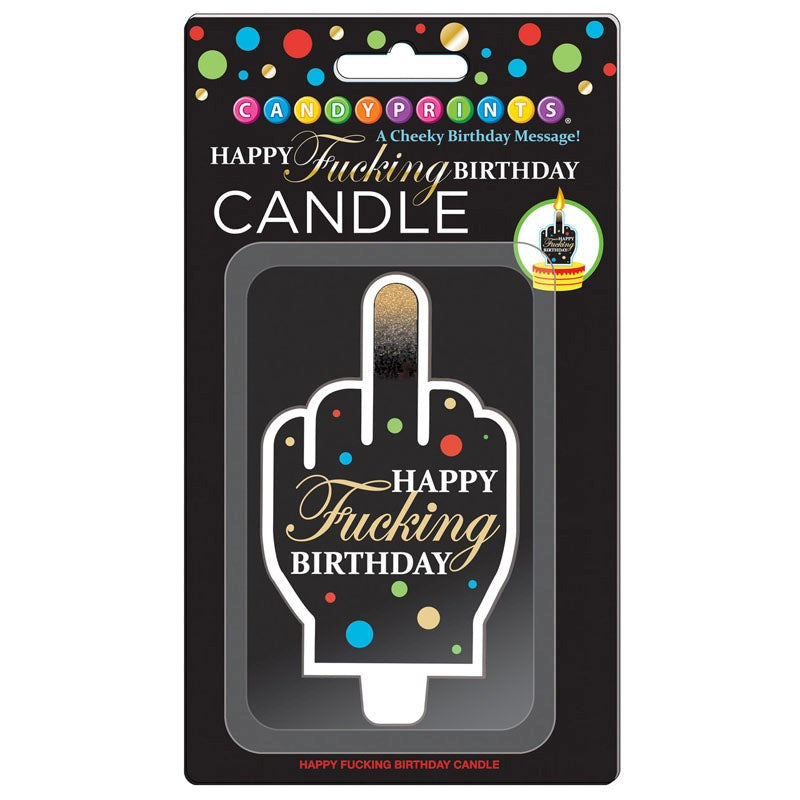 Happy Fucking Birthday FU Finger Candle - - Sex Games, Coupons and Tricks