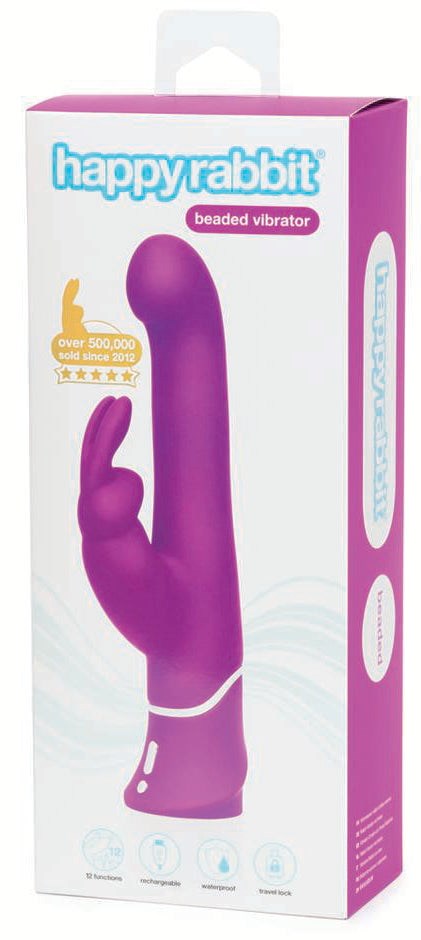 Happy Rabbit Rechargeable Beaded Vibrator Purple - - Rabbit Vibrators