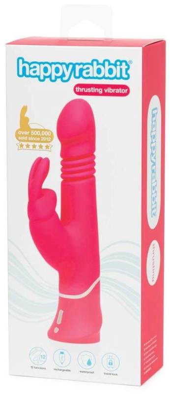 Happy Rabbit Rechargeable Realistic Thrusting Vibrator Pink - - Rabbit Vibrators