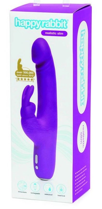 Happy Rabbit Slimline Realistic Rechargeable Rabbit Vibrator - - Rabbit Vibrators