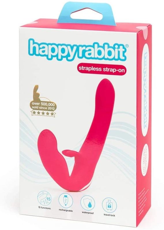 Happy Rabbit Strapless Strap-On Rabbit Vibe Pink - - Rabbit Vibrators