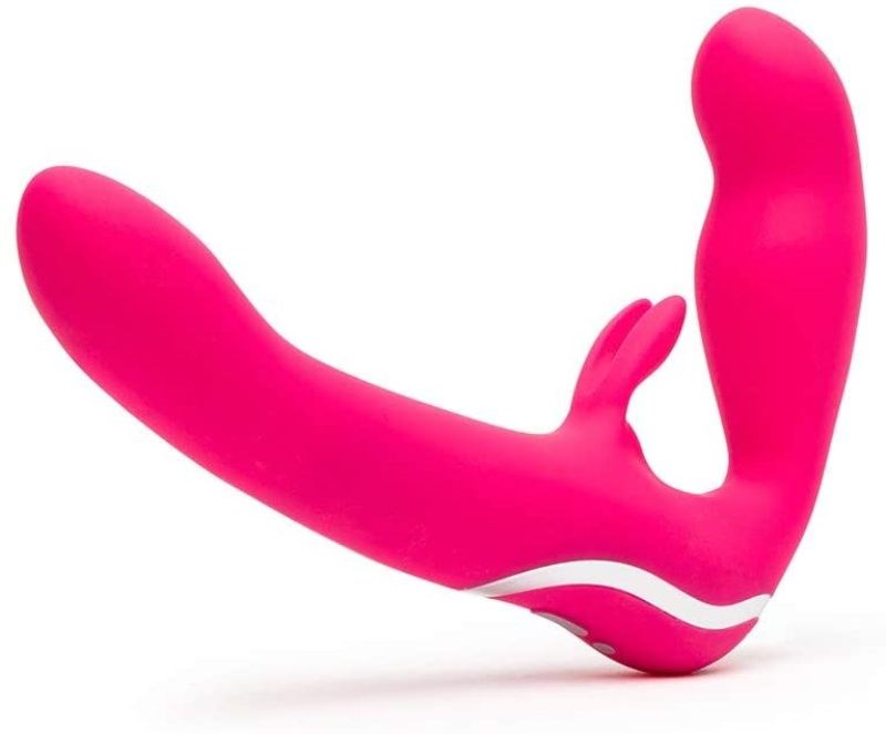 Happy Rabbit Strapless Strap-On Rabbit Vibe Pink - - Rabbit Vibrators