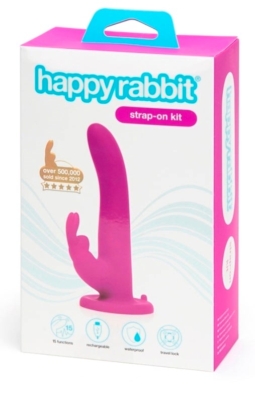 Happy Rabbit Vibrating Strap-On Harness Set Purple - - Strap On Sextoys