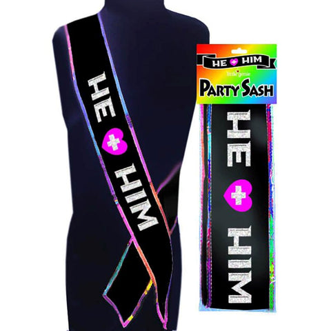 He Him Party Sash Adult Party Game by Little Genie - Sex Games, Coupons and Tricks