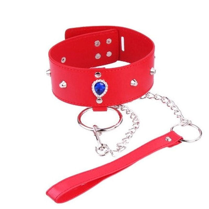 Heart Neck Collar & Lead in Red - - Fancy Dress Ups