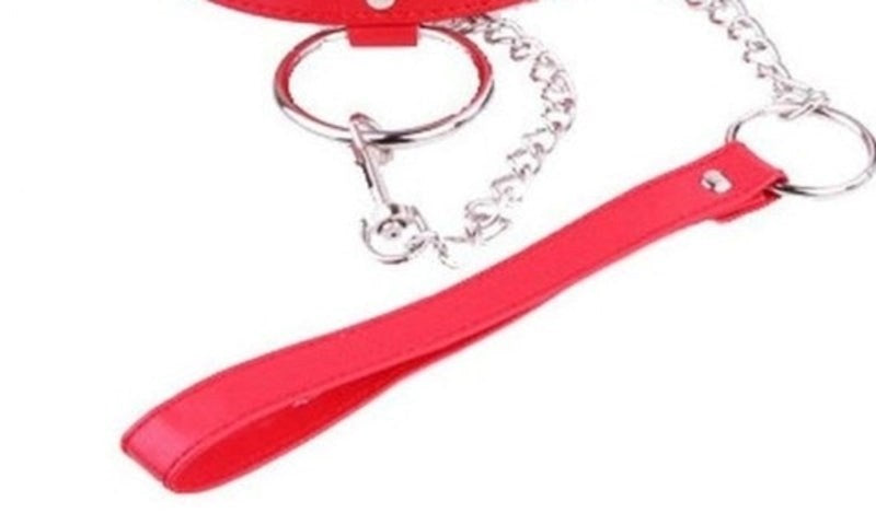 Heart Neck Collar & Lead in Red - - Fancy Dress Ups