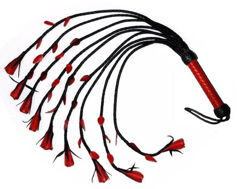 Heatwood Flogger Leather Nine Tail by Hell's Couture - Whips And Crops