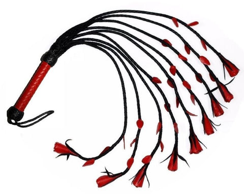Heatwood Flogger Leather Nine Tail by Hell's Couture - Whips And Crops
