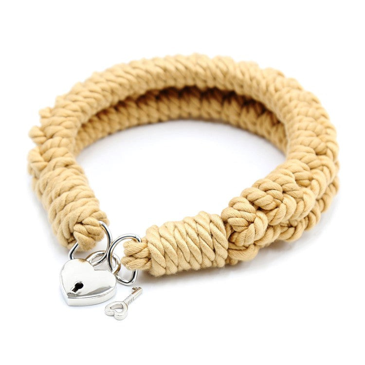 Hemp Rope Bondage Collar - - Collars And Cuffs