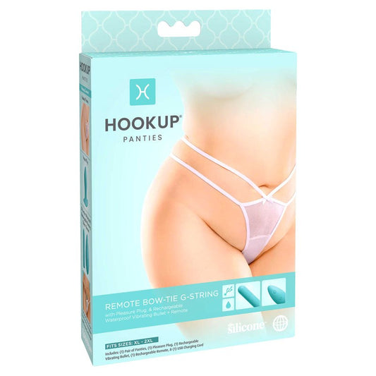 HOOKUP Remote Bow-Tie G-String - XL-XXL - - Remote Control Vibrators