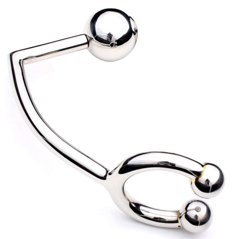 Horse Shoe Cock Ring with Anal Intruder - - Spreaders and Hangers