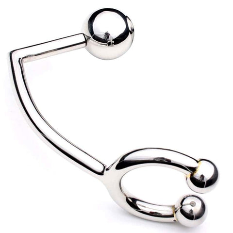 Horse Shoe Cock Ring with Anal Intruder by Hell's Couture - Spreaders and Hangers