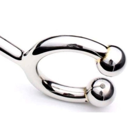 Horse Shoe Cock Ring with Anal Intruder by Hell's Couture - Spreaders and Hangers