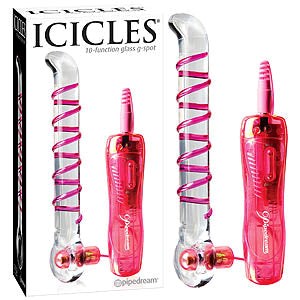 Icicles No. 04 10 Functions Glass G Spot Wand - Glass Sex Toys