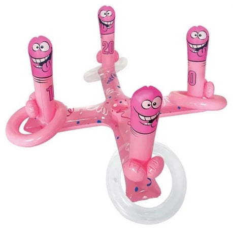 Inflatable Pecker Toss Game Hens Novelty Game - Bachelorette and Bucks
