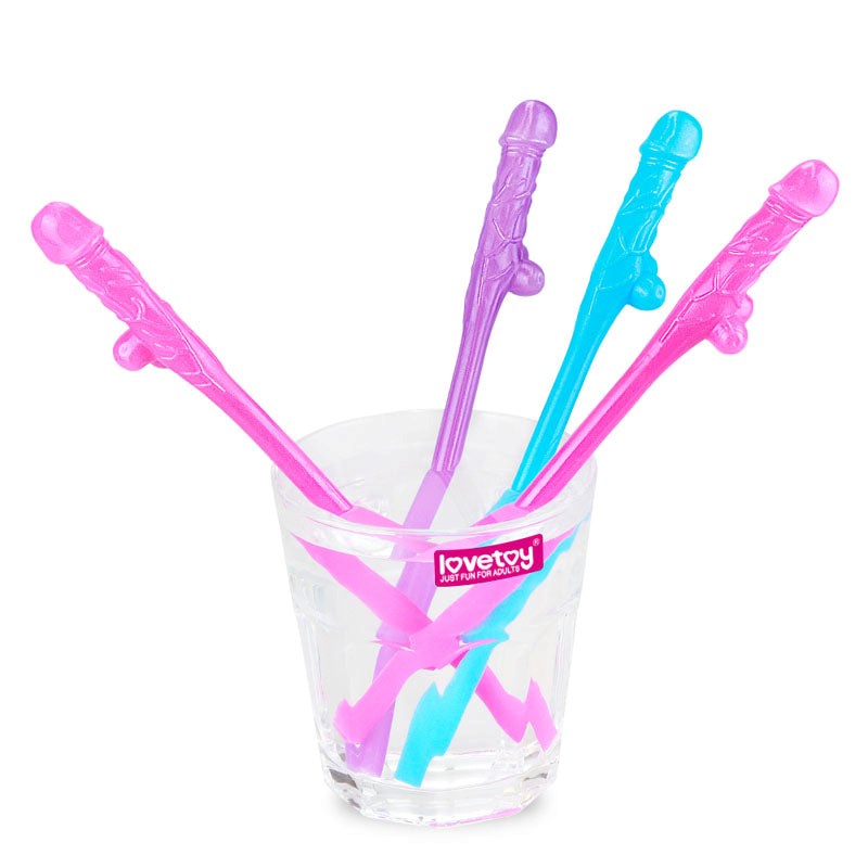 Jokes + Parties Coloured Willy Straws - 9 Pack - - Sex Games, Coupons and Tricks