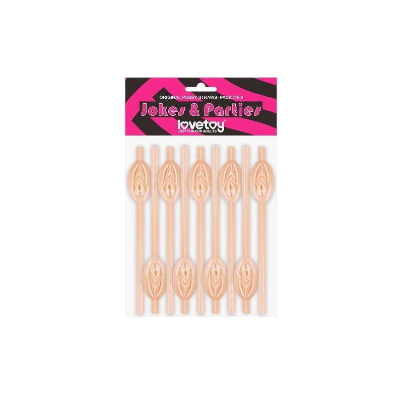 Jokes + Parties Original Pussy Straws - 9 Pack - - Bachelorette and Bucks