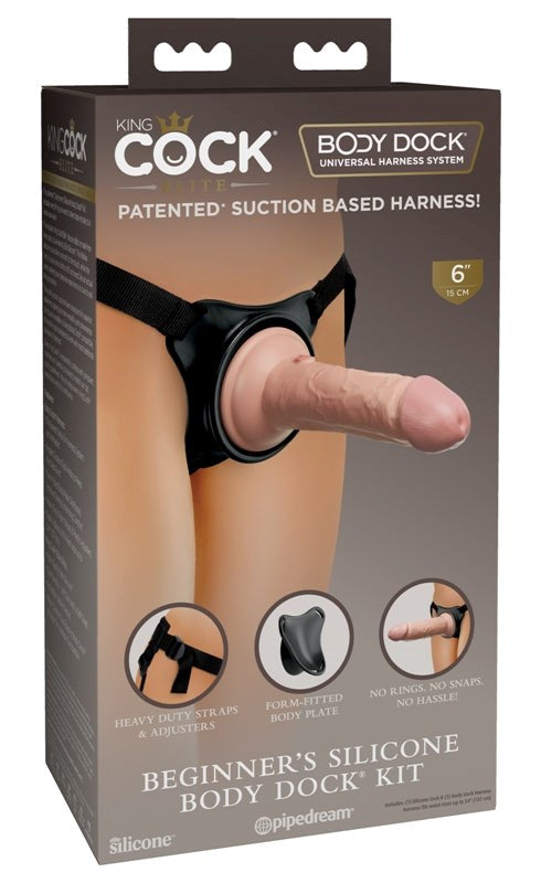 King Cock Elite Beginners Silicone Body Dock Strap-On Harness Ki - - Realistic Dildos